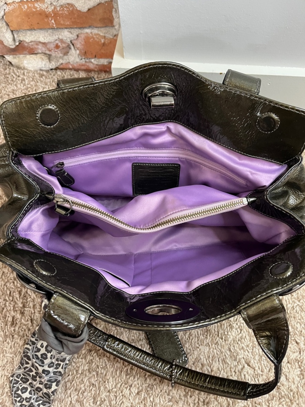 Coach D0973-13915 Mia Gunmetal Pleated Leather Carryall Shoulder Bag - Picture 16 of 16